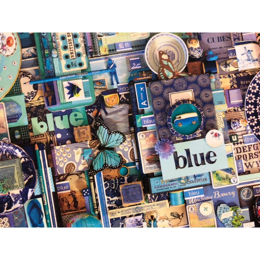 Cobble Hill‎ Blue Jigsaw Puzzle 1000 Piece Complete